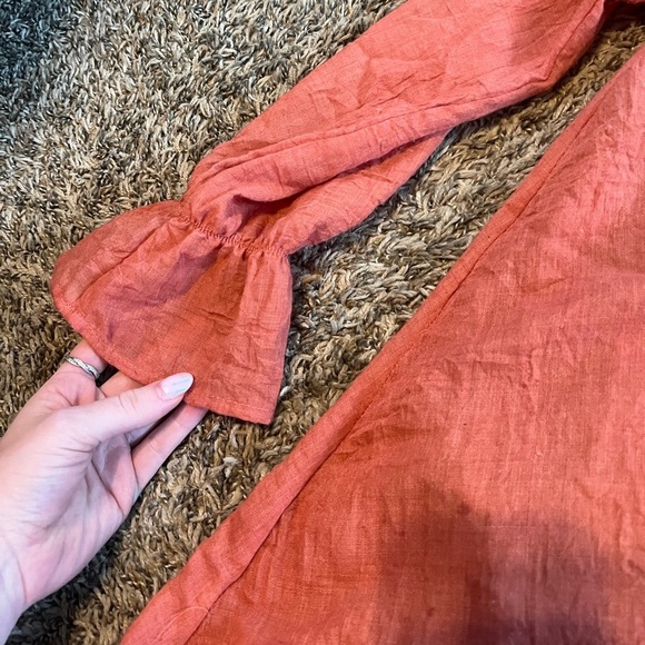 Women’s Burnt Orange Floral Embroidered Altard State Long sleeve extra small - Picture 4 of 7